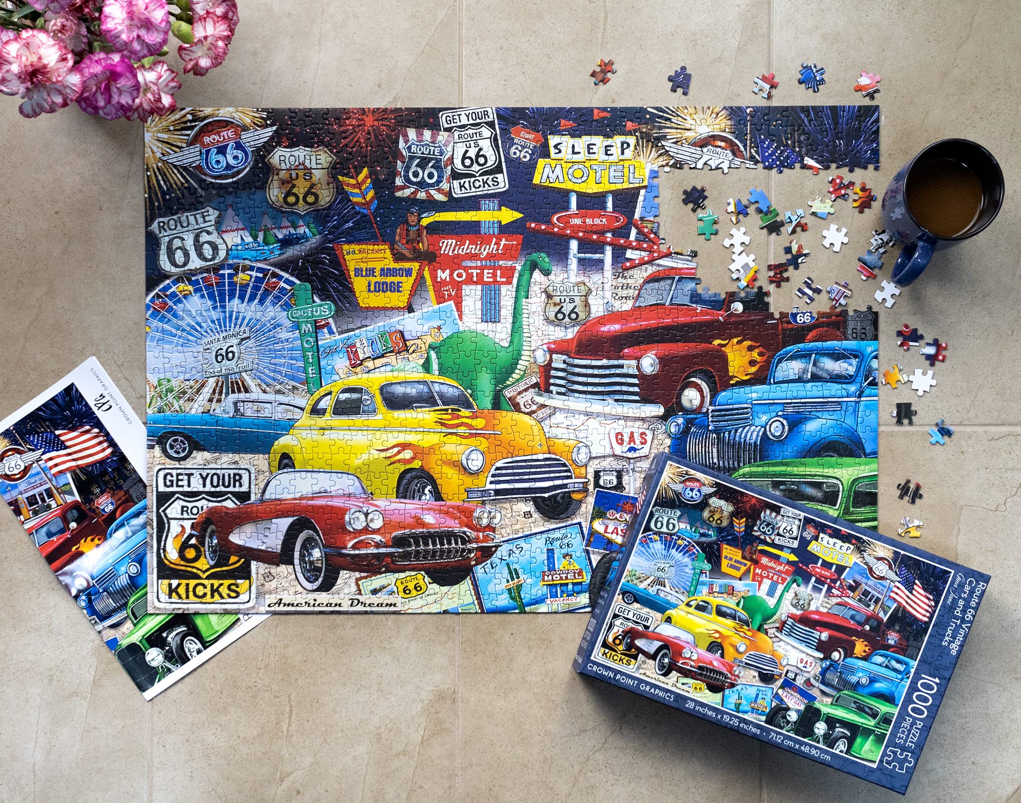 Amazon | Crown Point Graphics Route 66 ビンテージ 車